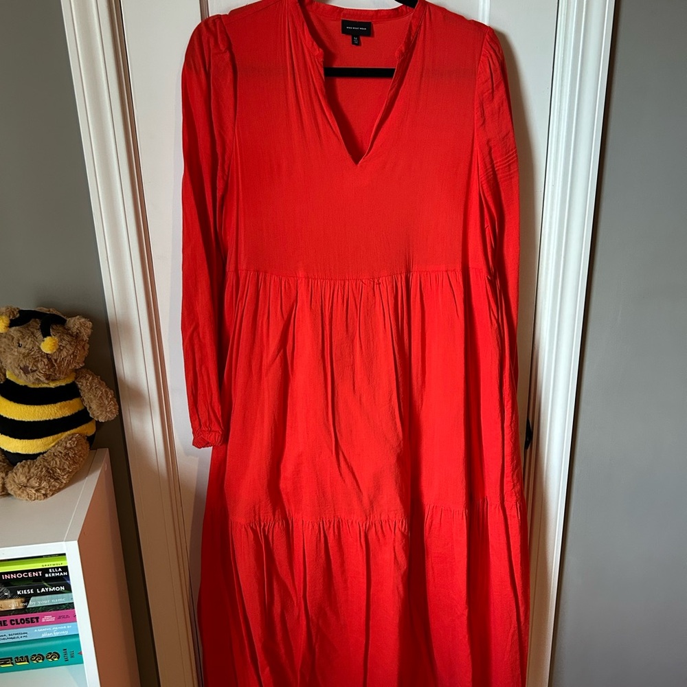 Elegant Red Long Sleeve Dress